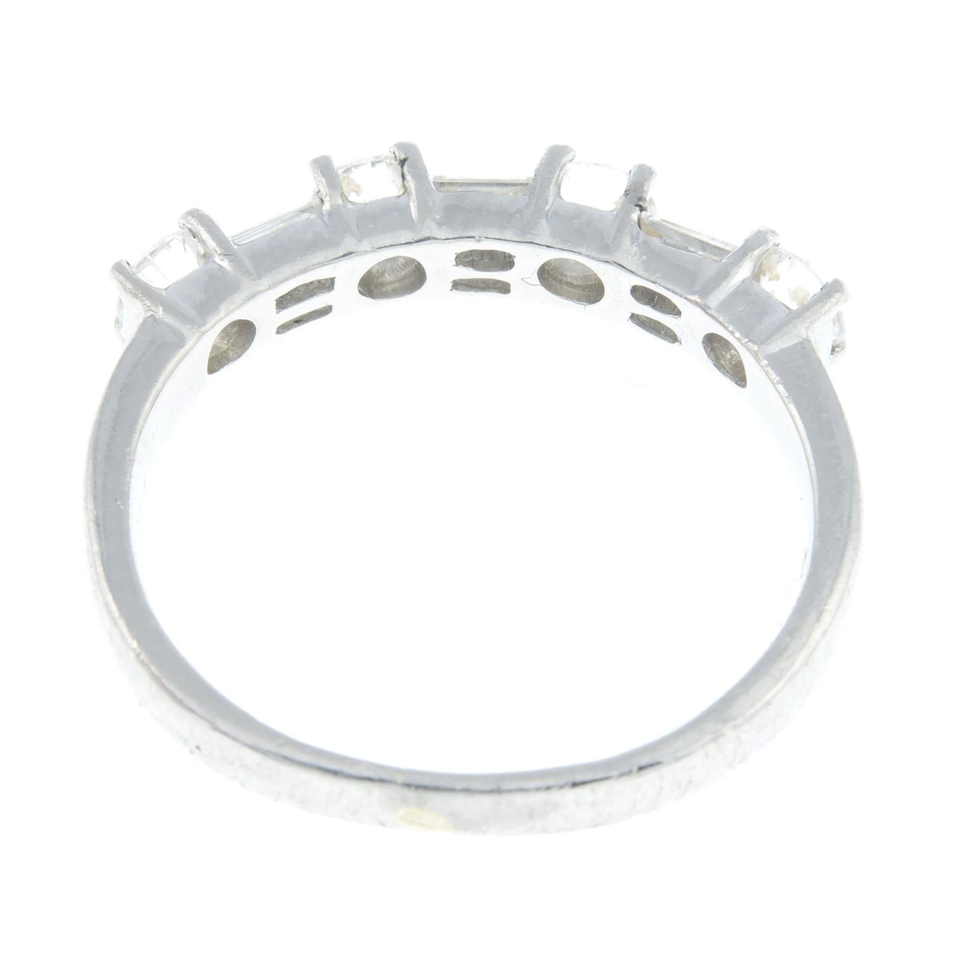 A vari-cut diamond half-eternity ring. - Image 2 of 2