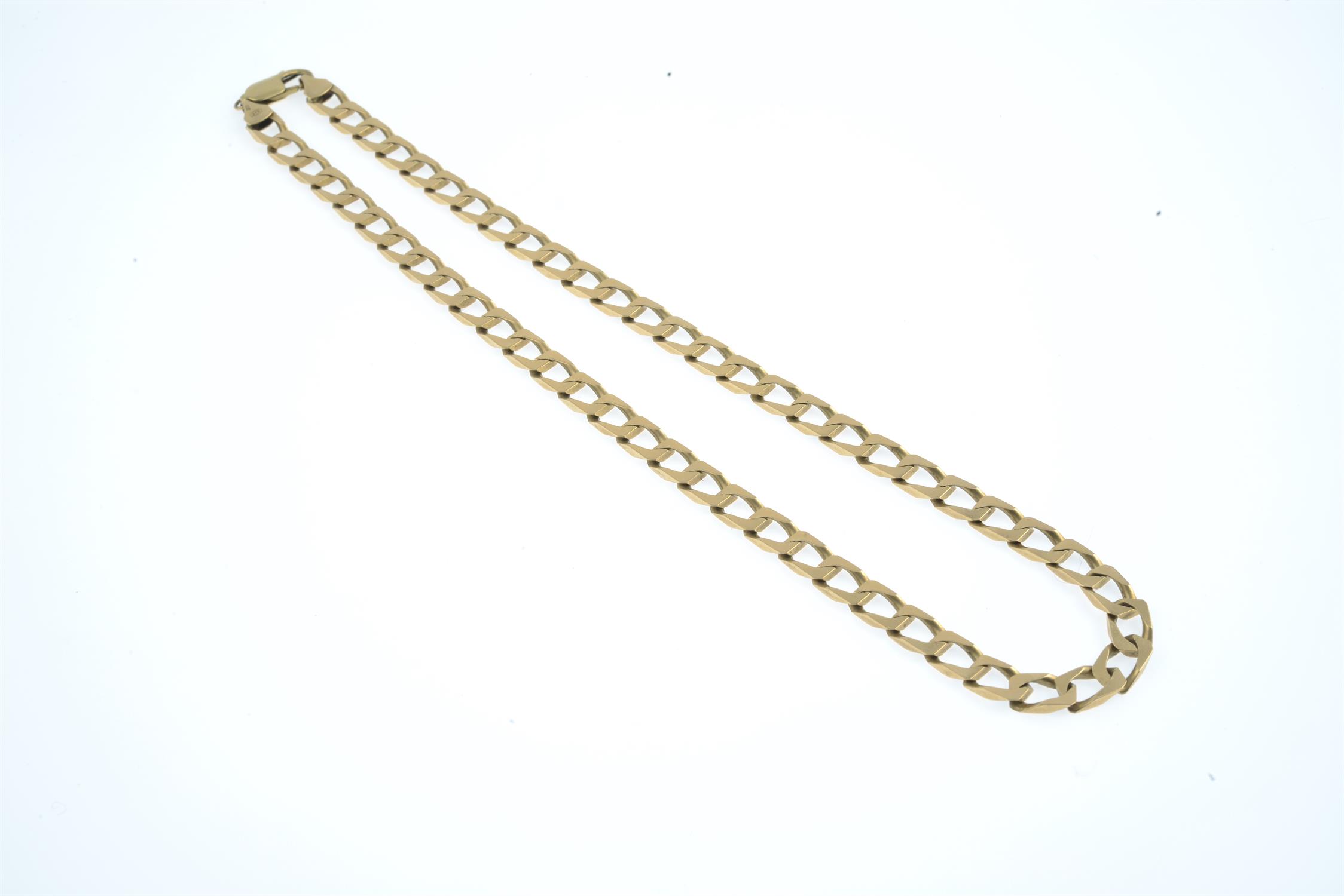 (57772) A 9ct gold square-shape link necklace. - Image 2 of 2