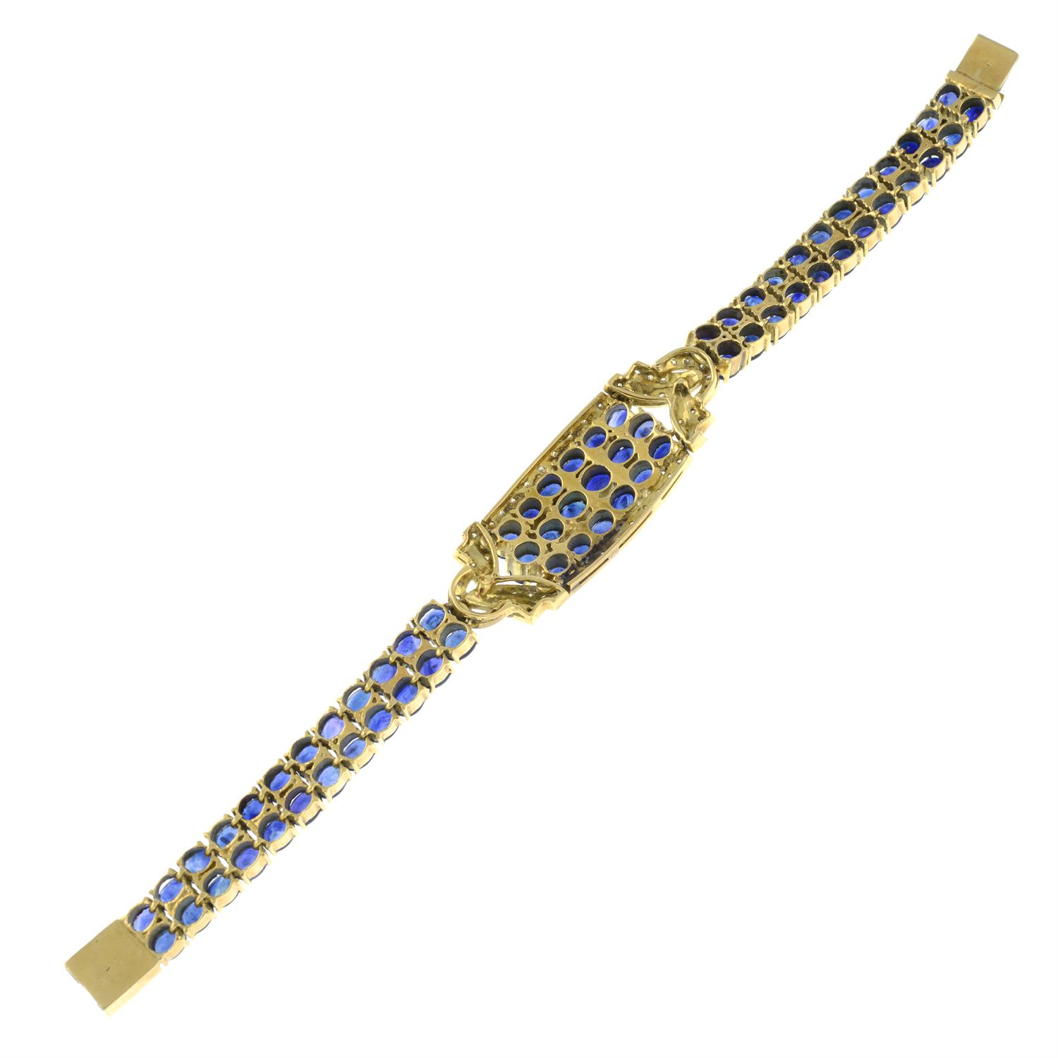 A sapphire and diamond bracelet. - Image 3 of 3