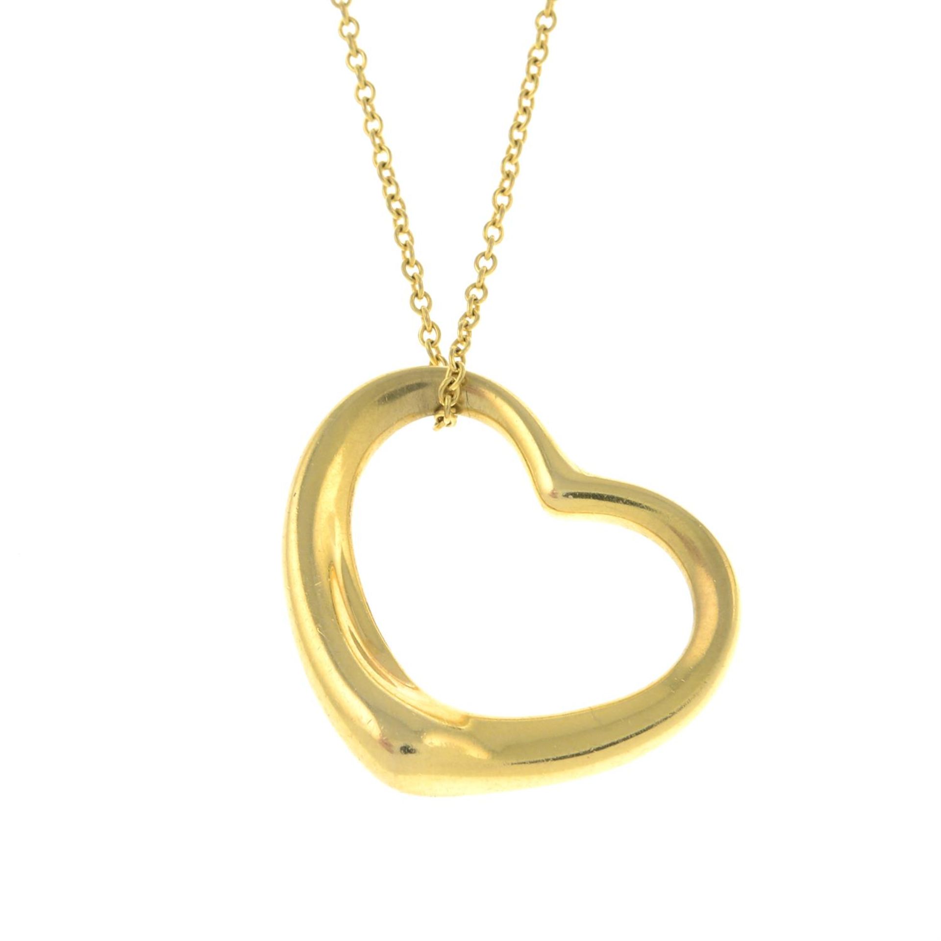 An 'Open Heart' pendant, with chain, by Elsa Peretti for Tiffany & Co.