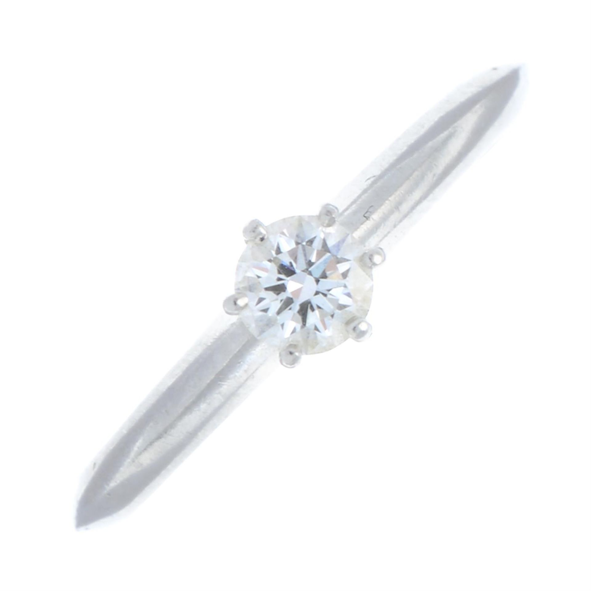 A brilliant-cut single-stone ring, by Tiffany & Co.