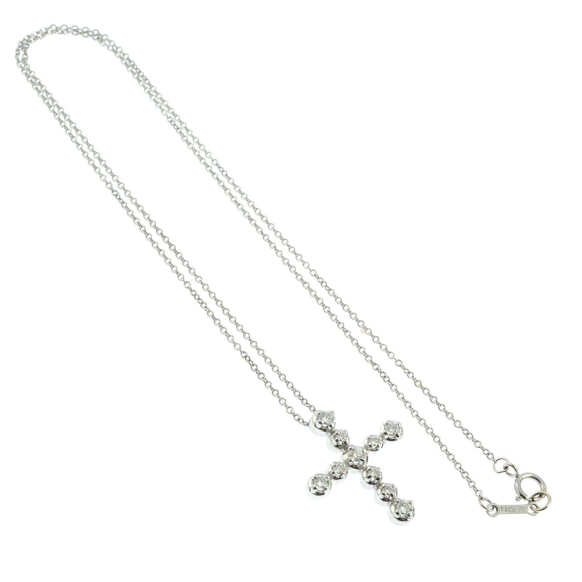 A brilliant-cut diamond cross pendant necklace, by Tiffany & Co. - Image 3 of 3