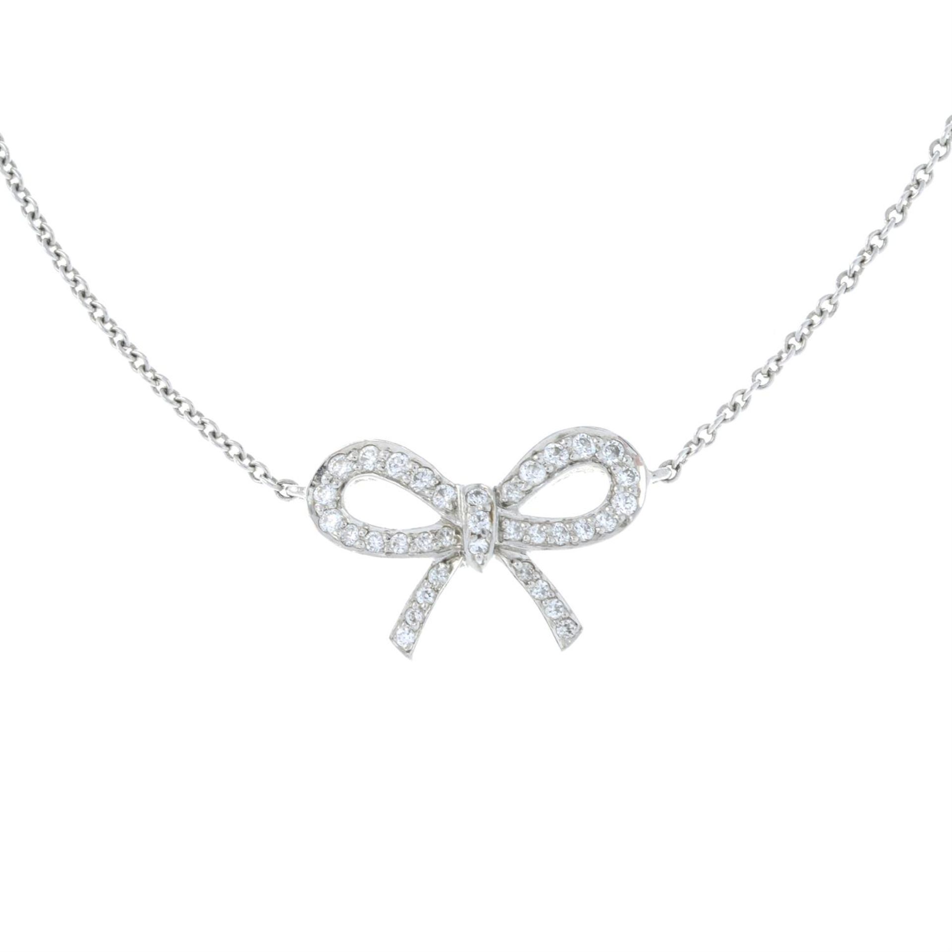 A brilliant-cut diamond bow bracelet, by Tiffany & Co.