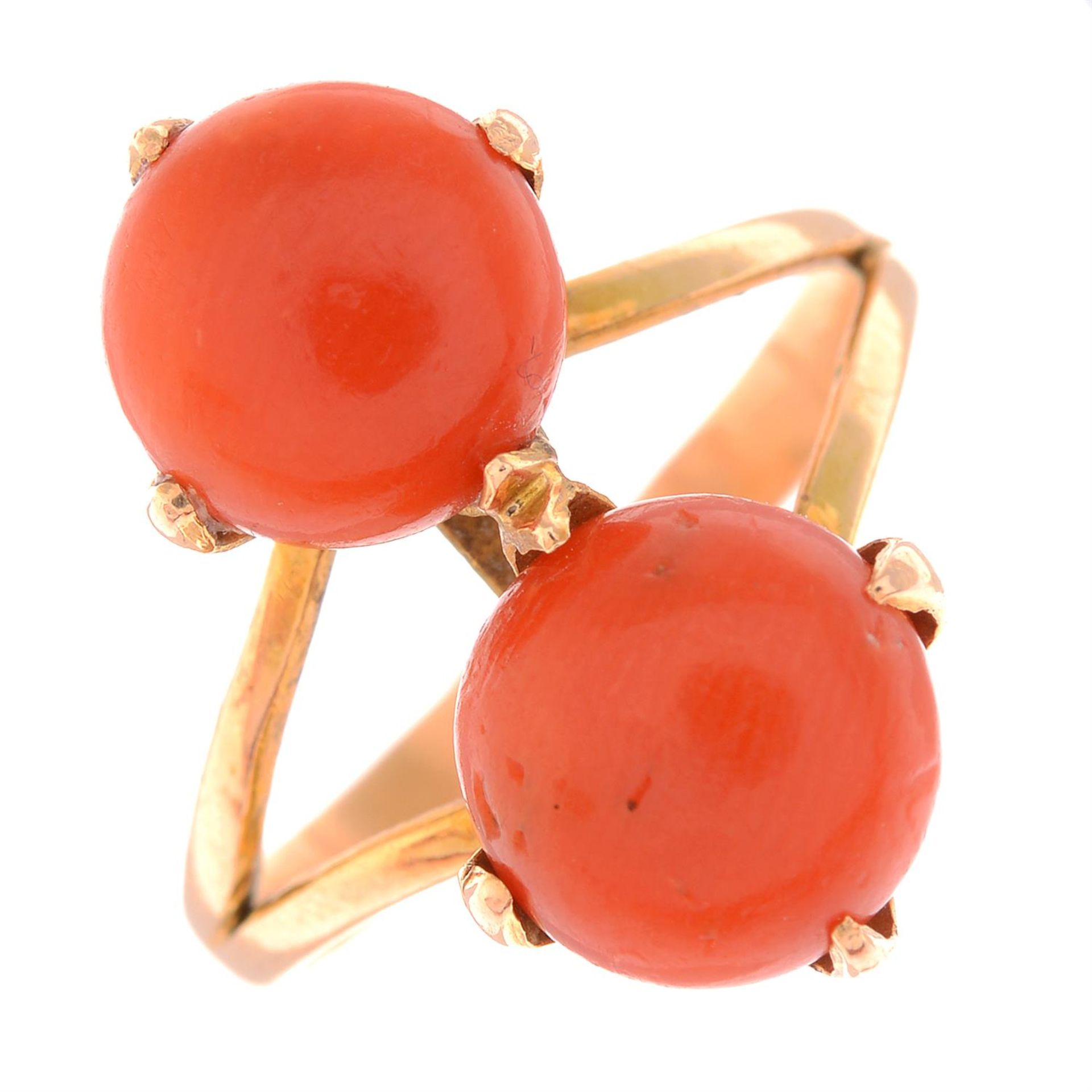 A coral dress ring.