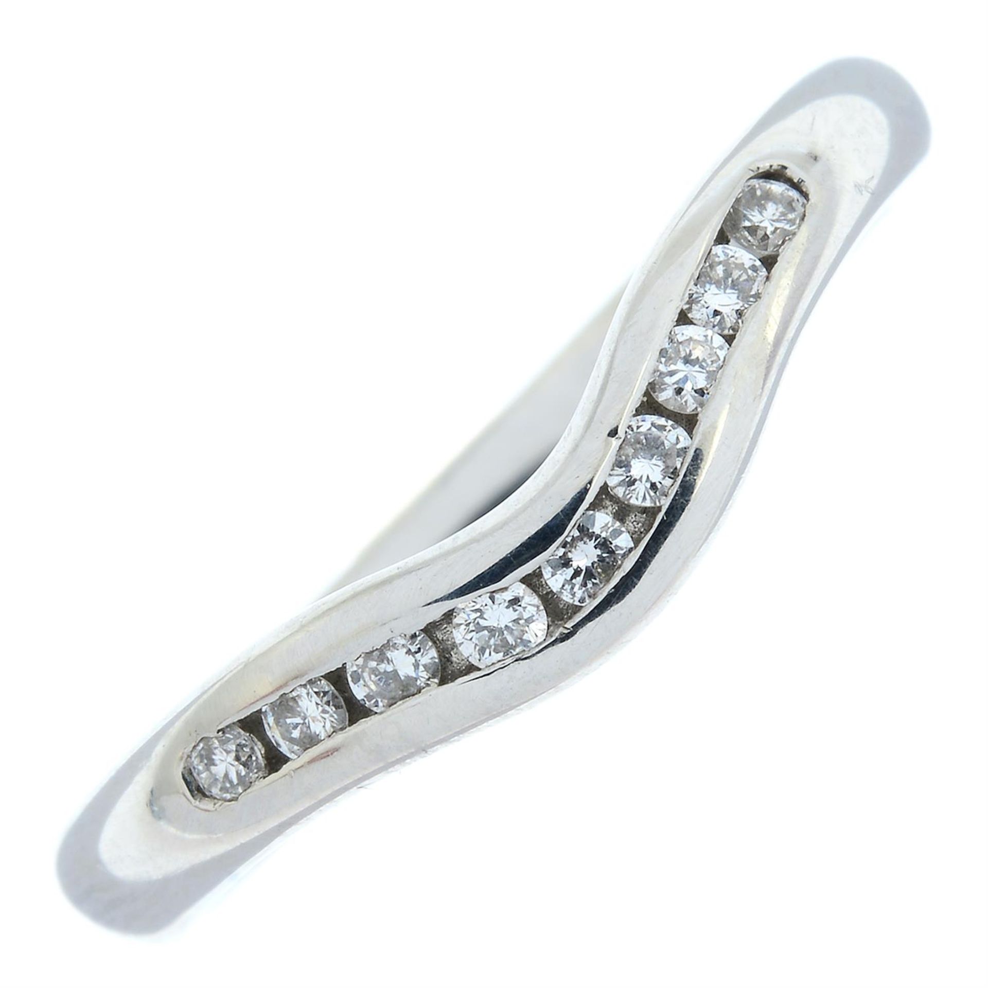 A platinum diamond chevron ring.