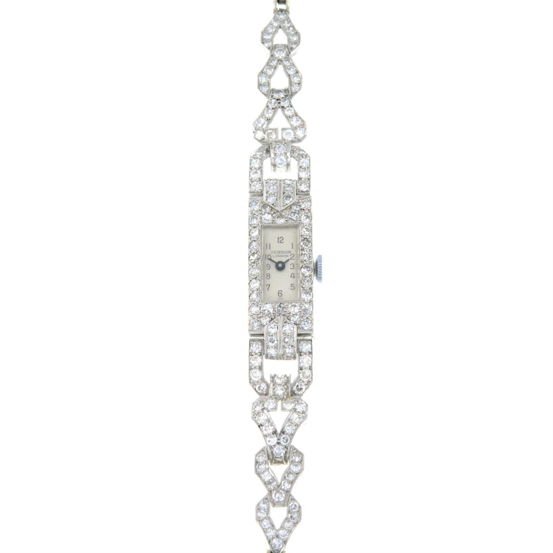 A lady's early 20th century platinum diamond cocktail watch.