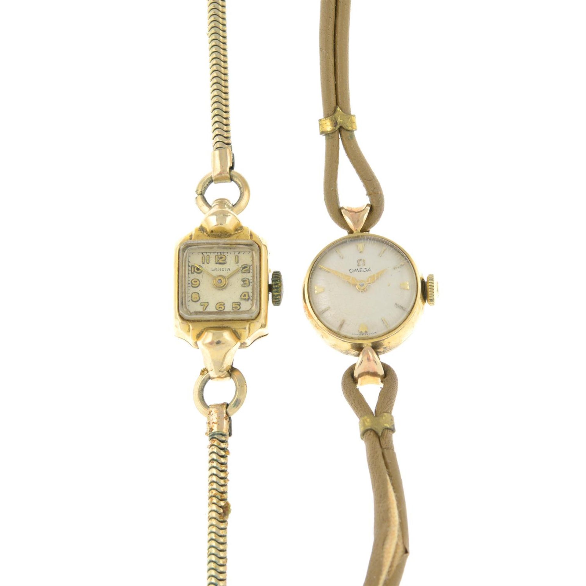 Two lady's wrist watches, one by Omega.