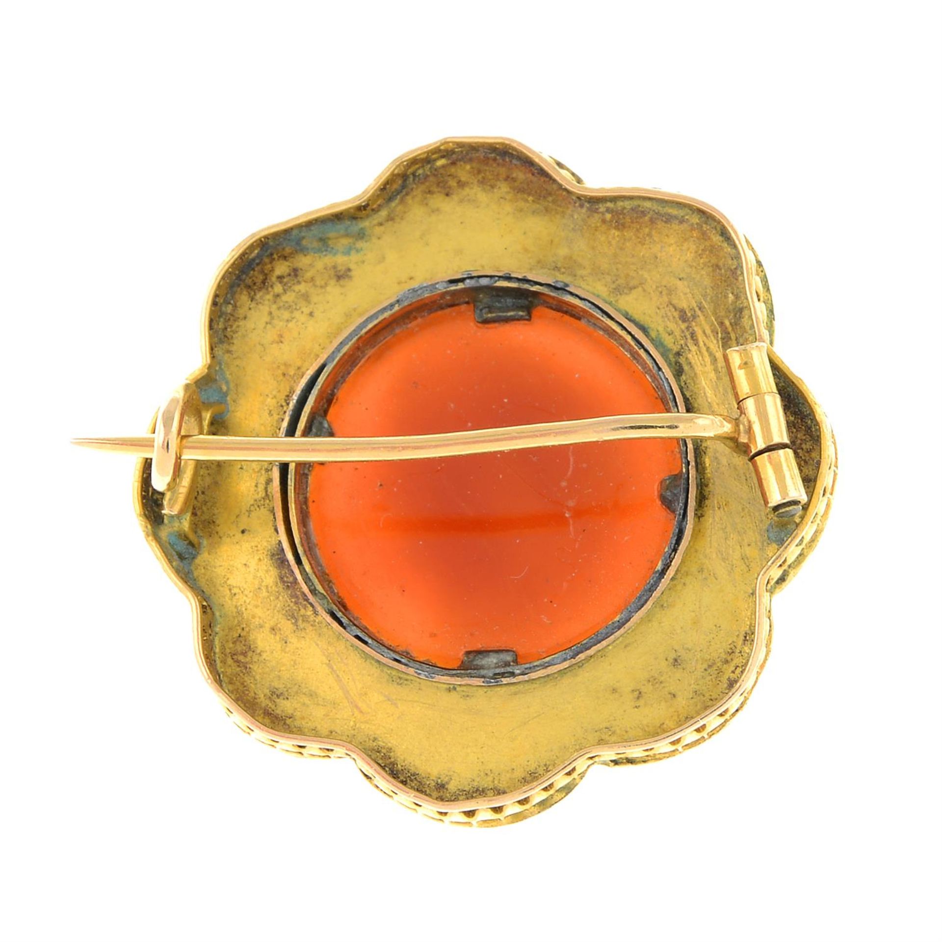 An early 20th century carnelian cameo brooch. - Image 2 of 2