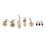 Eight variously designed charms, by Links of London.
