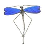 An early 20th century butterfly wing dragonfly brooch, by Thomas L Mott.