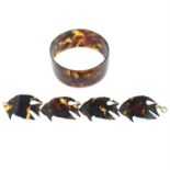 Two items of tortoiseshell jewellery.