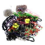 A selection of bead costume jewellery.
