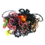 A selection of bead costume jewellery.