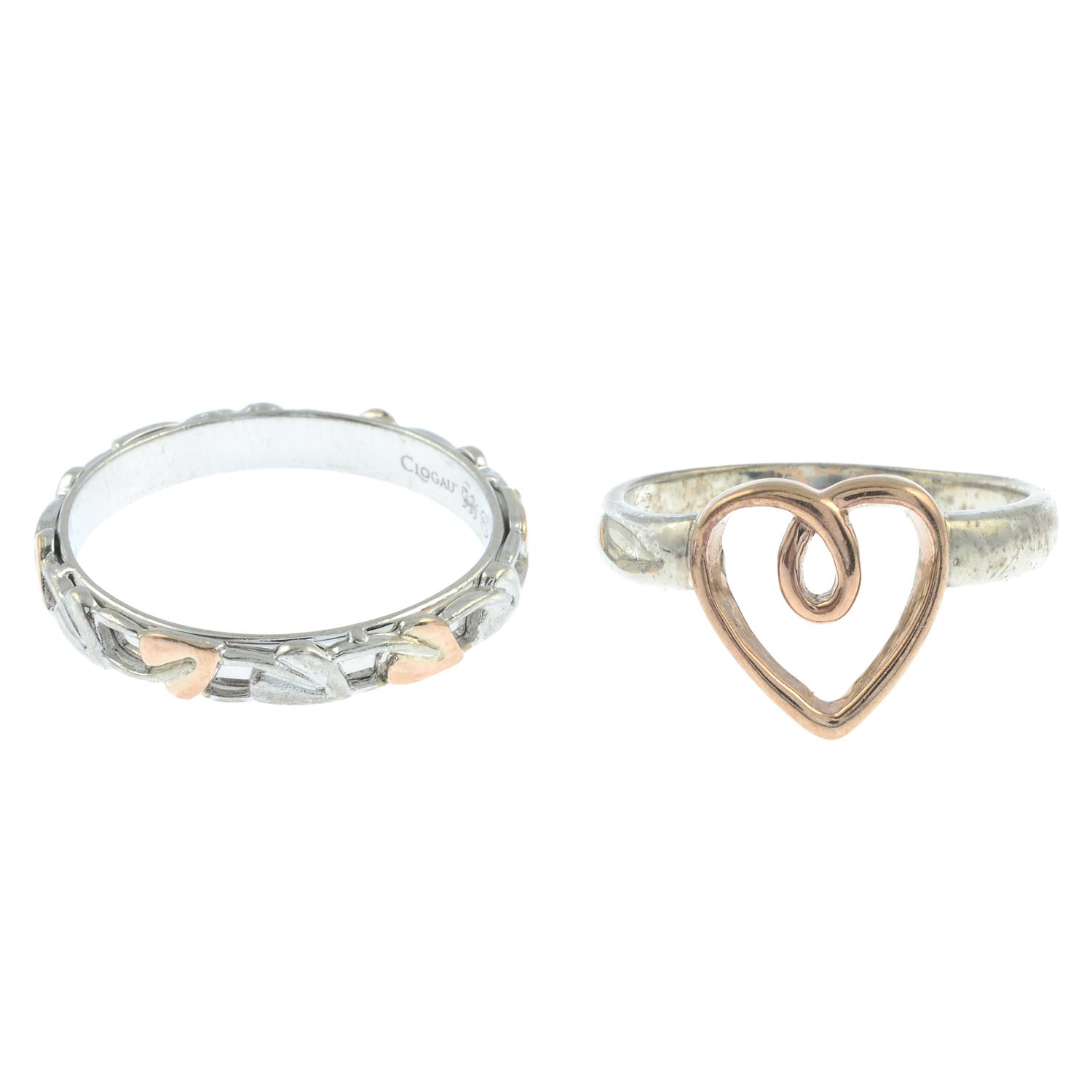 Two silver rings, by Clogau.