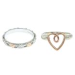 Two silver rings, by Clogau.