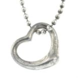 An 'Open Heart' pendant, by Elsa Peretti, for Tiffany & Co, with a ball-link chain, by Tiffany & Co.