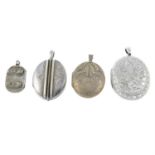 Four late Victorian to early 20th century silver lockets.