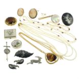 A selection of early 20th century and later silver and costume jewellery.