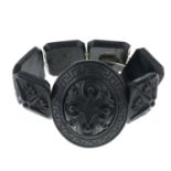 A late 19th century pressed horn bracelet.