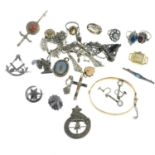 A selection of early 20th century and later mainly gem-set silver jewellery.
