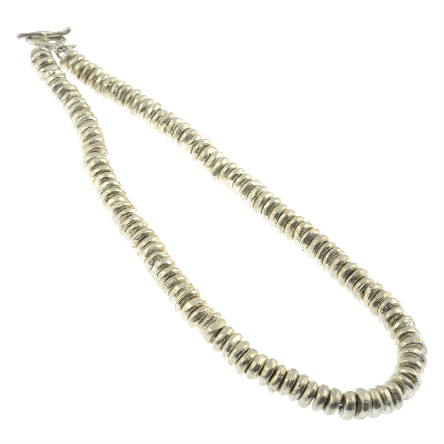 A silver bead necklace, by Dower & Hall. - Image 2 of 2