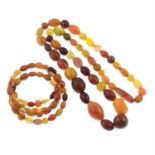 A beaded gem necklace and wrap-around bracelet.