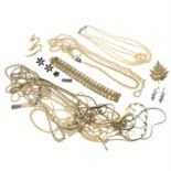 A selection of costume jewellery, to include five imitation pearl necklaces.