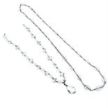 Two faceted rock crystal bead single-strand necklaces, one with suspended pendant.