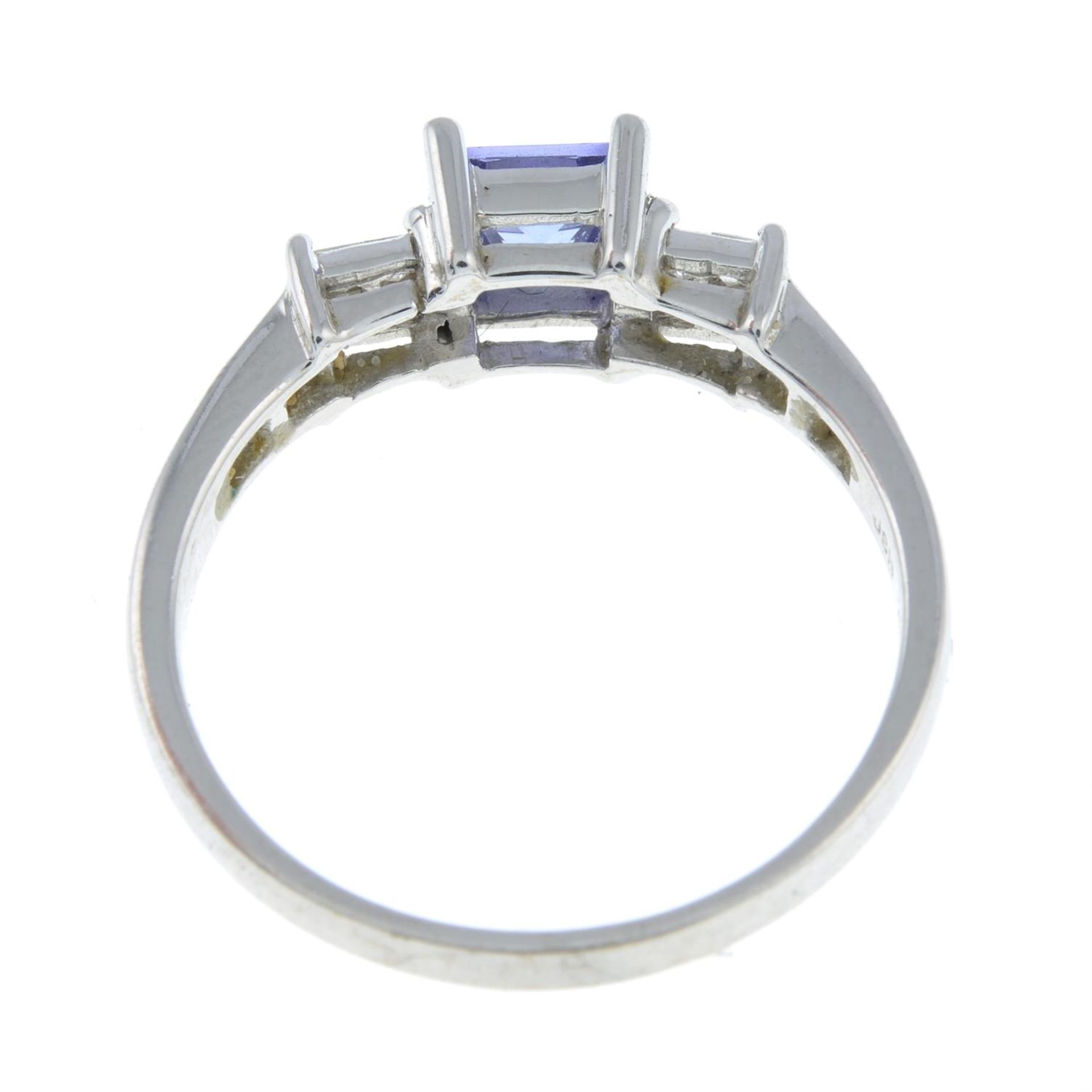 An 18ct gold tanzanite and diamond ring. - Image 2 of 2
