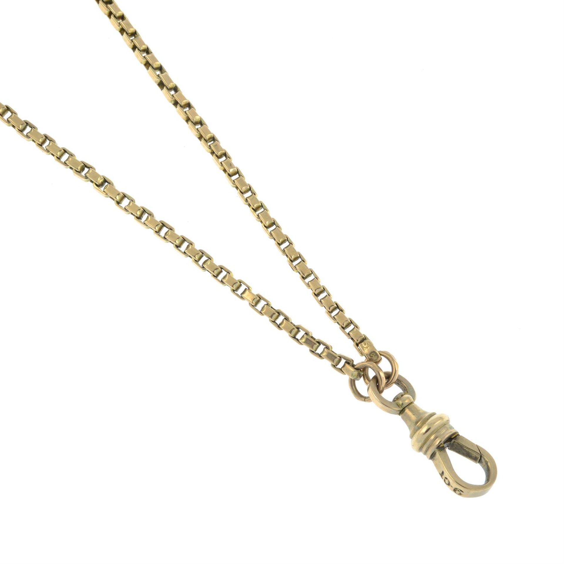An early 20th century 9ct gold longuard chain. - Image 2 of 2