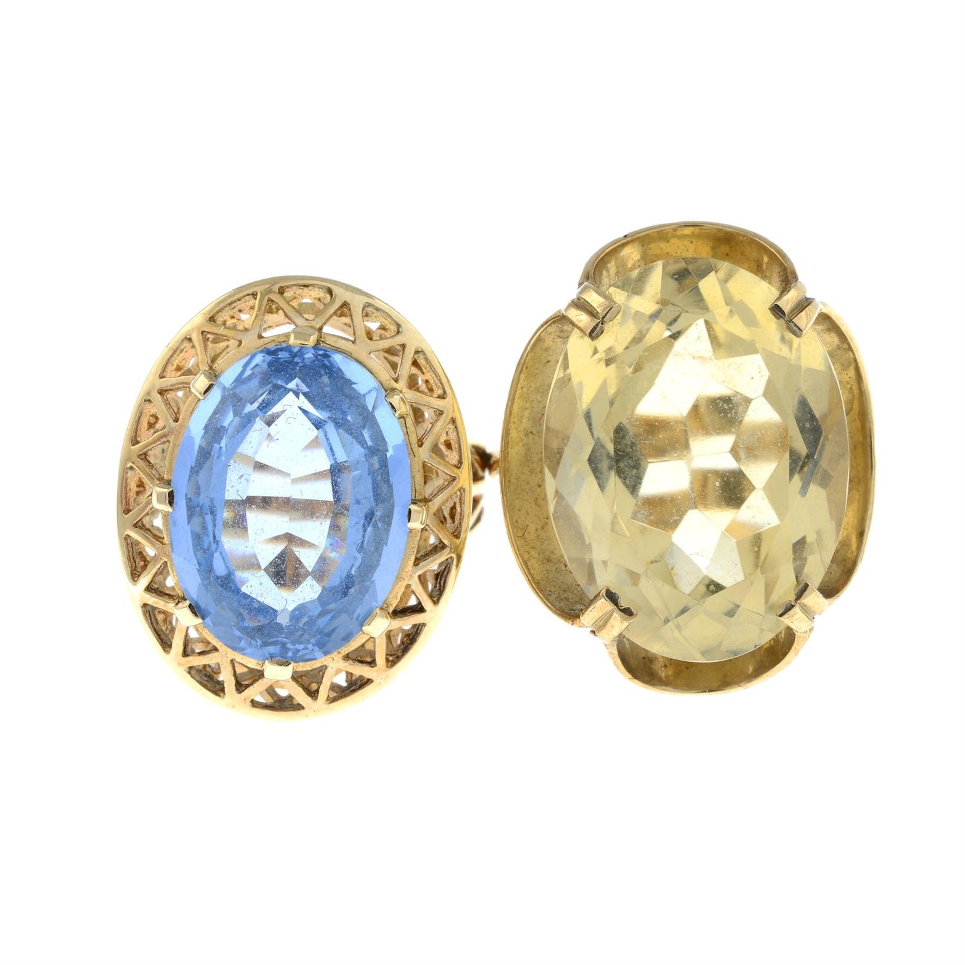 Two gem-set dress rings.