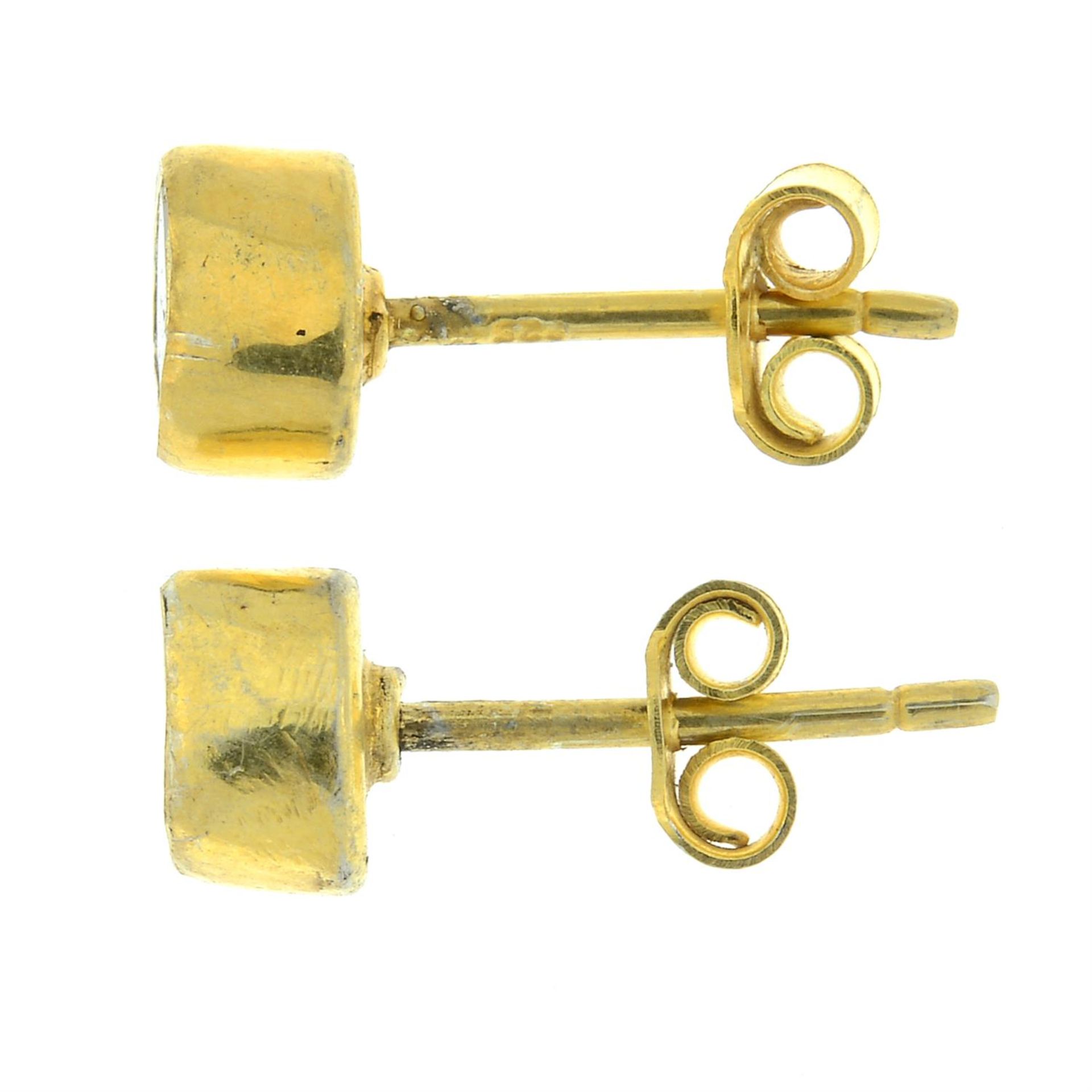 A pair of polki diamond stud earrings. - Image 2 of 2