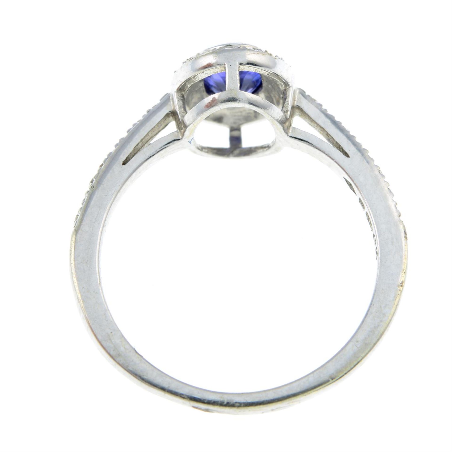 A 9ct gold tanzanite and diamond ring. - Image 2 of 2