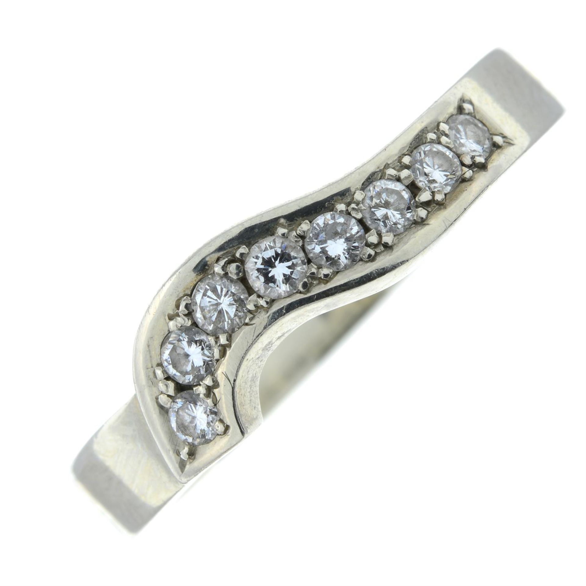 A brilliant-cut diamond shaped ring.