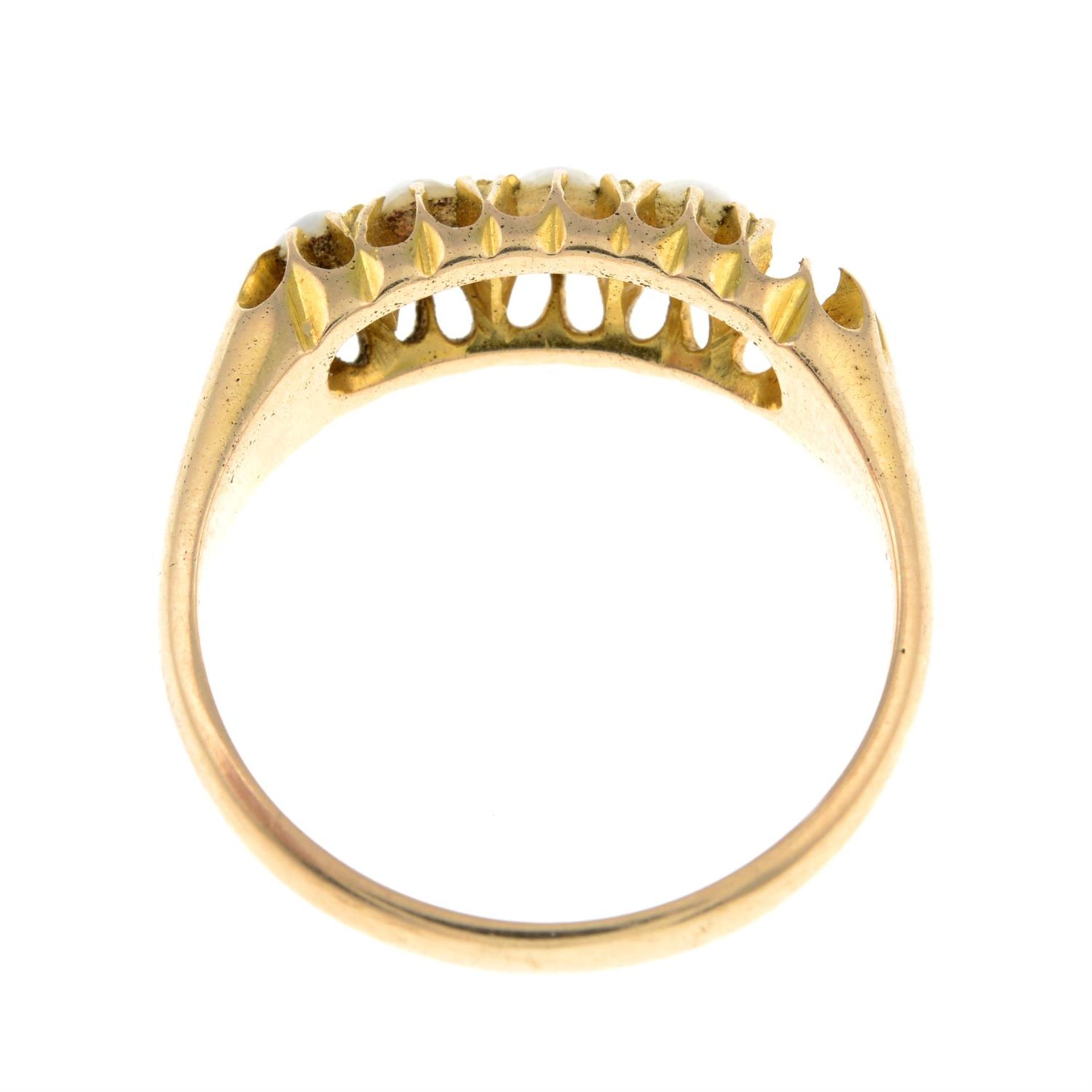 An early 20th century 15ct gold split pearl ring. - Image 2 of 2