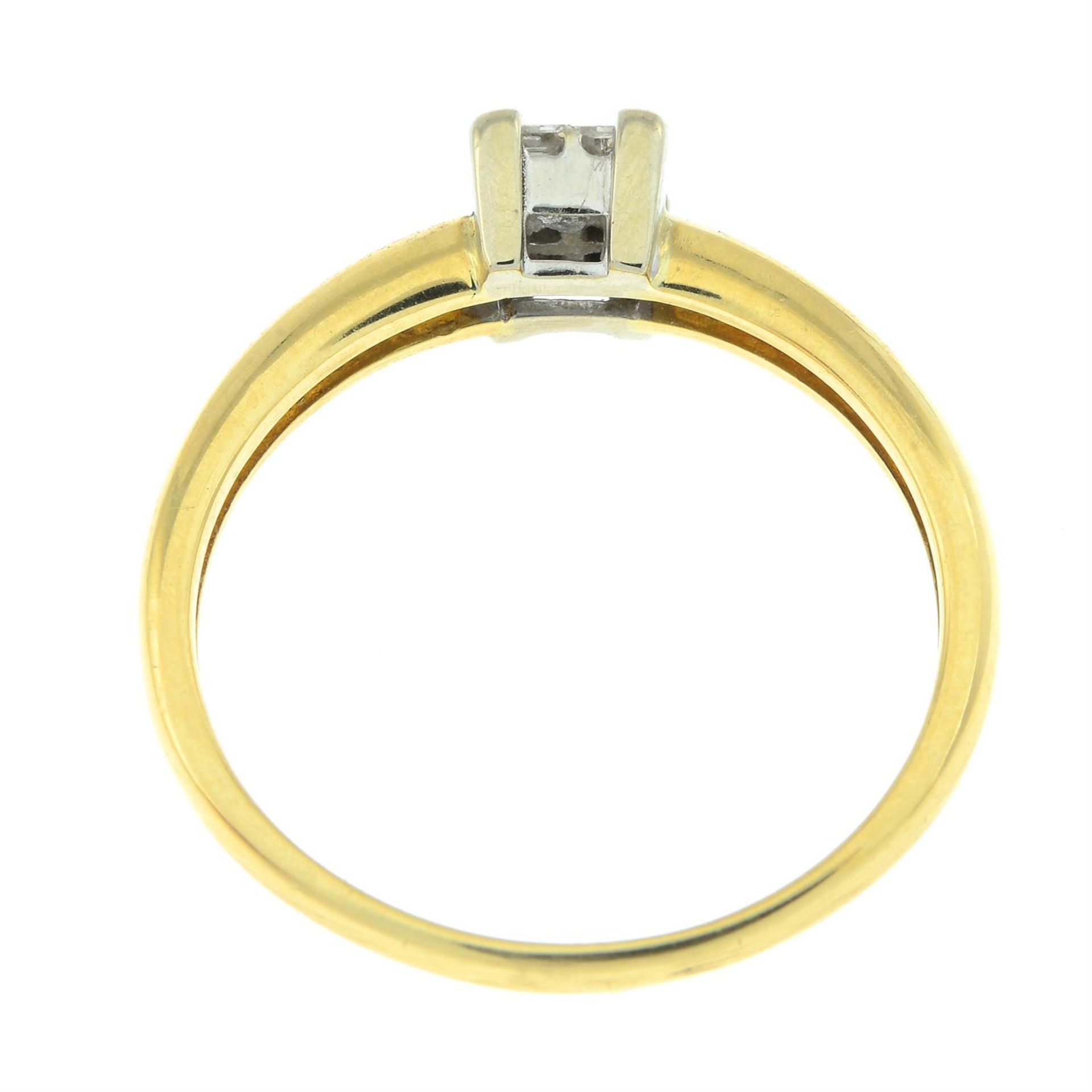 An 18ct gold square-shape diamond quatrefoil cluster ring. - Image 2 of 2