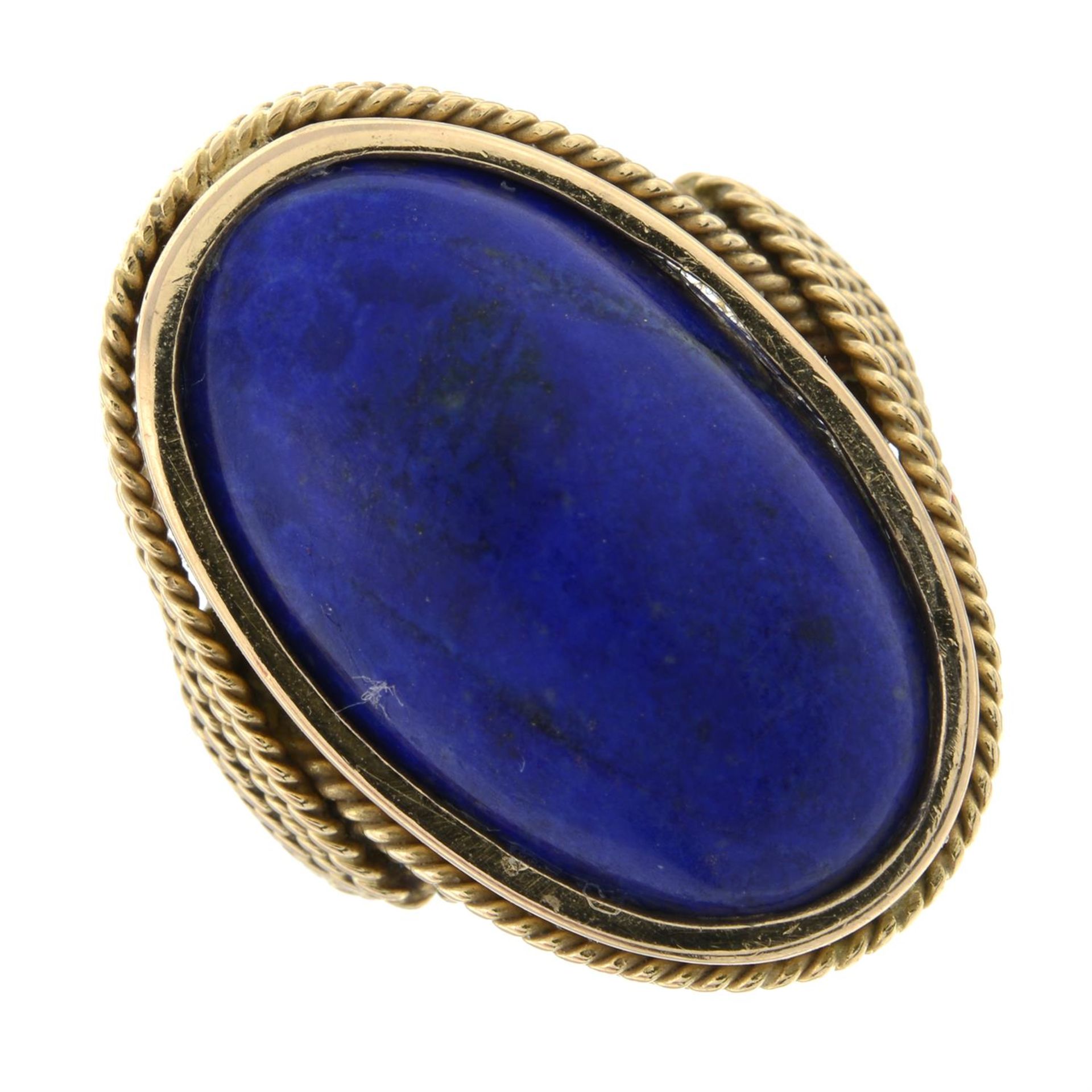 A lapis lazuli dress ring.