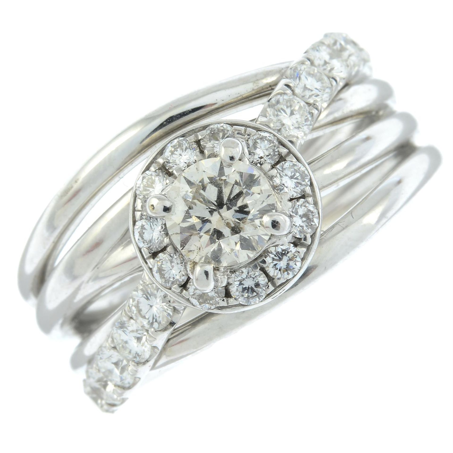 A diamond dress ring.