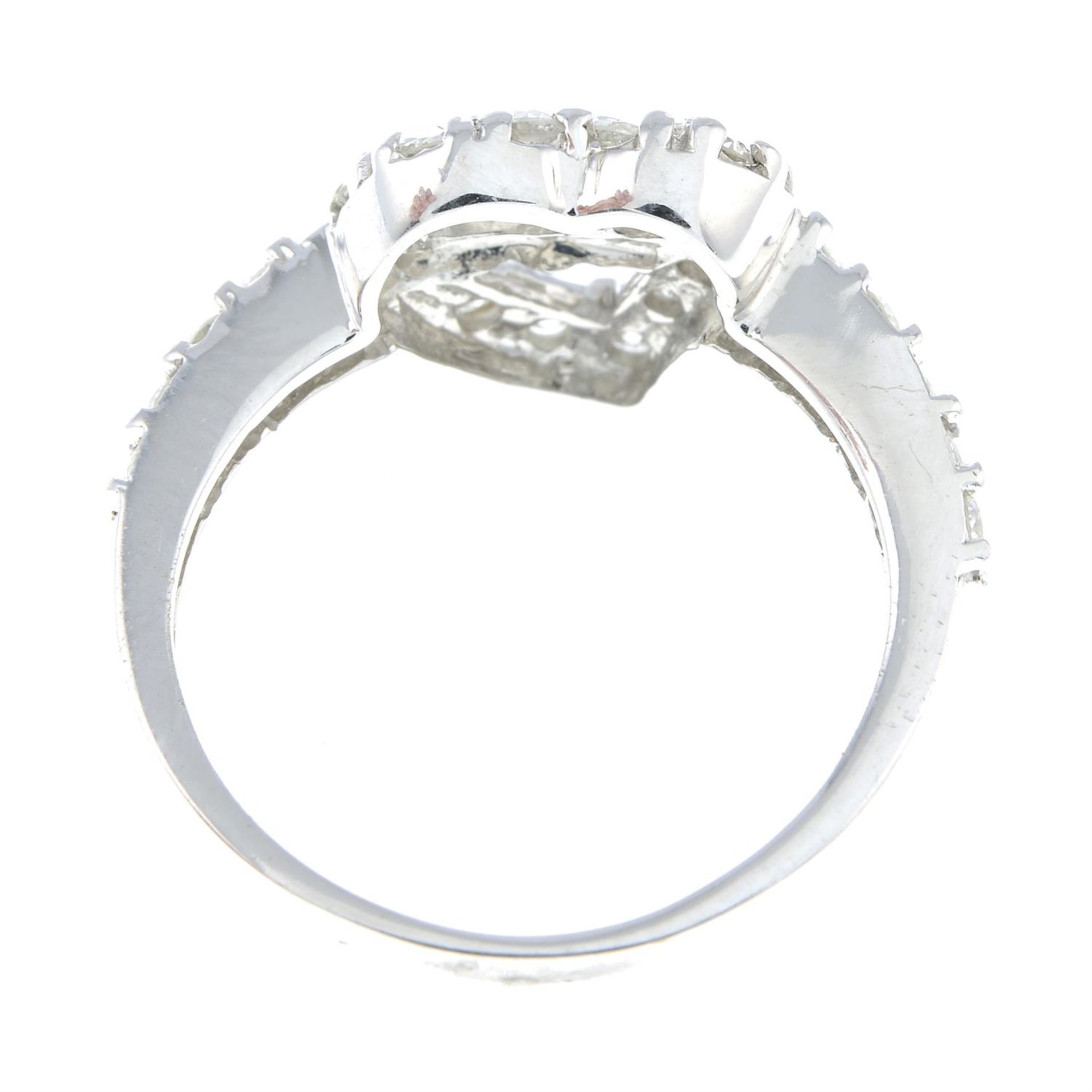 A diamond heart-shape dress ring. - Image 2 of 2