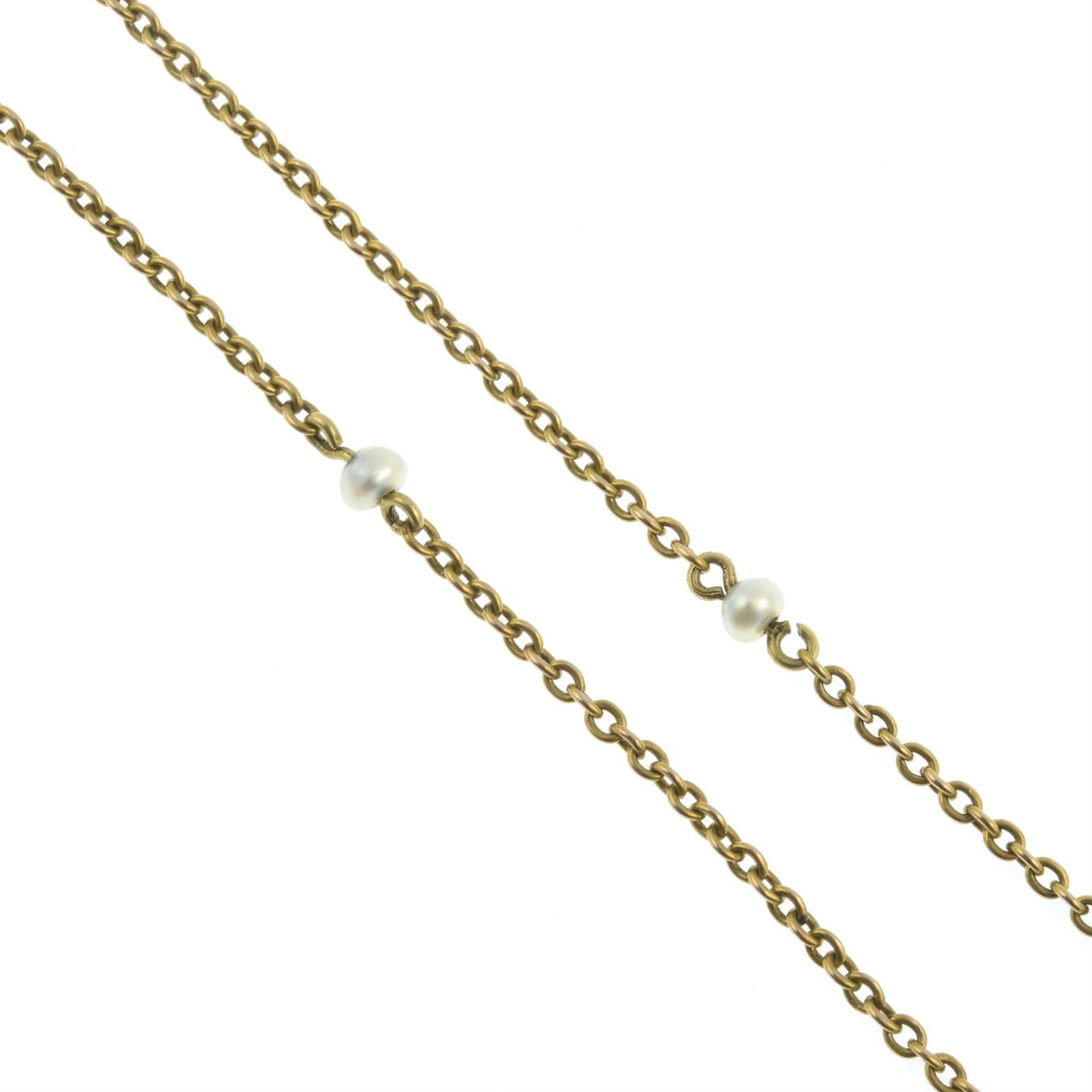 A longuard chain, with seed pearl spacers. - Image 2 of 2