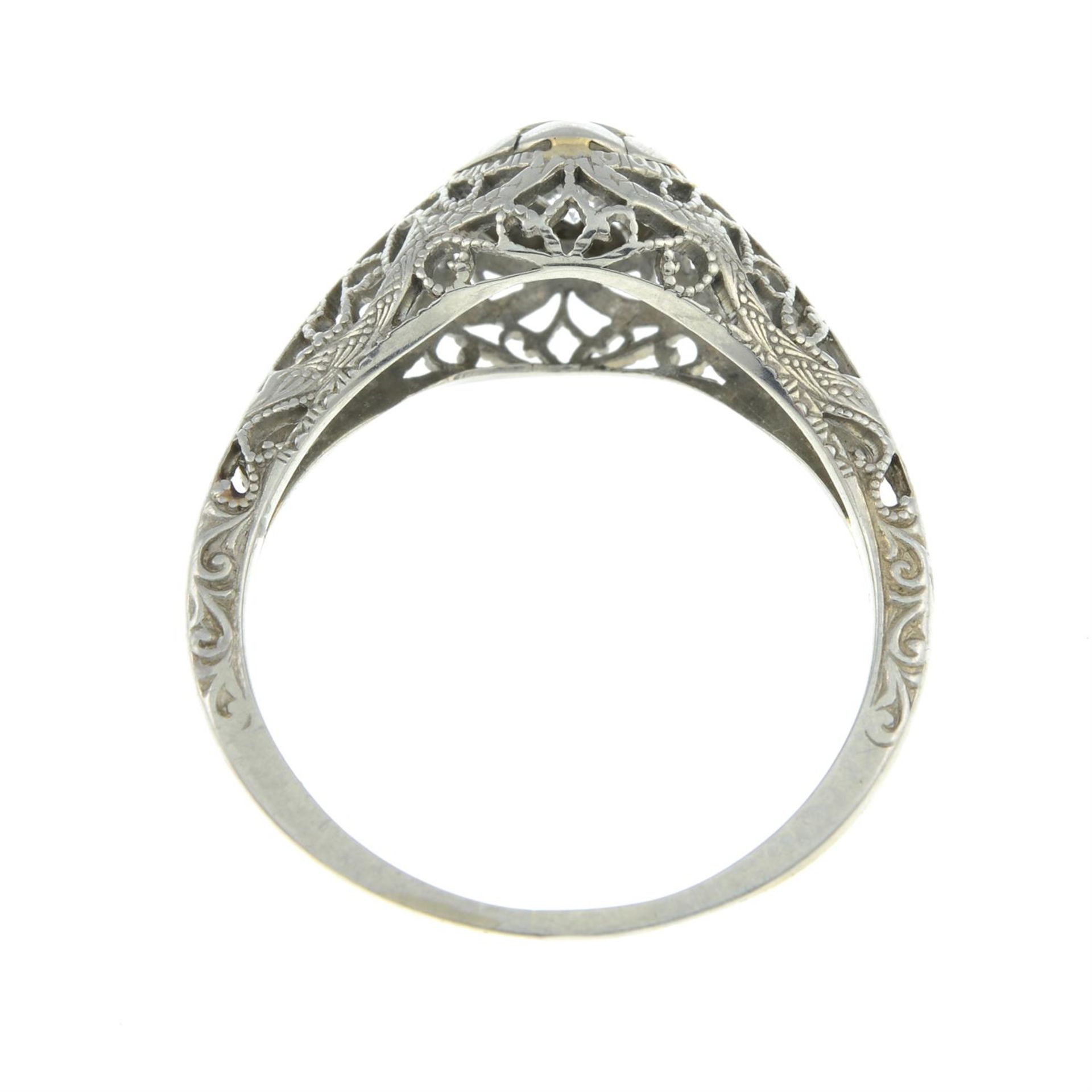 A brilliant-cut diamond single-stone ring, with openwork shoulders. - Image 2 of 2