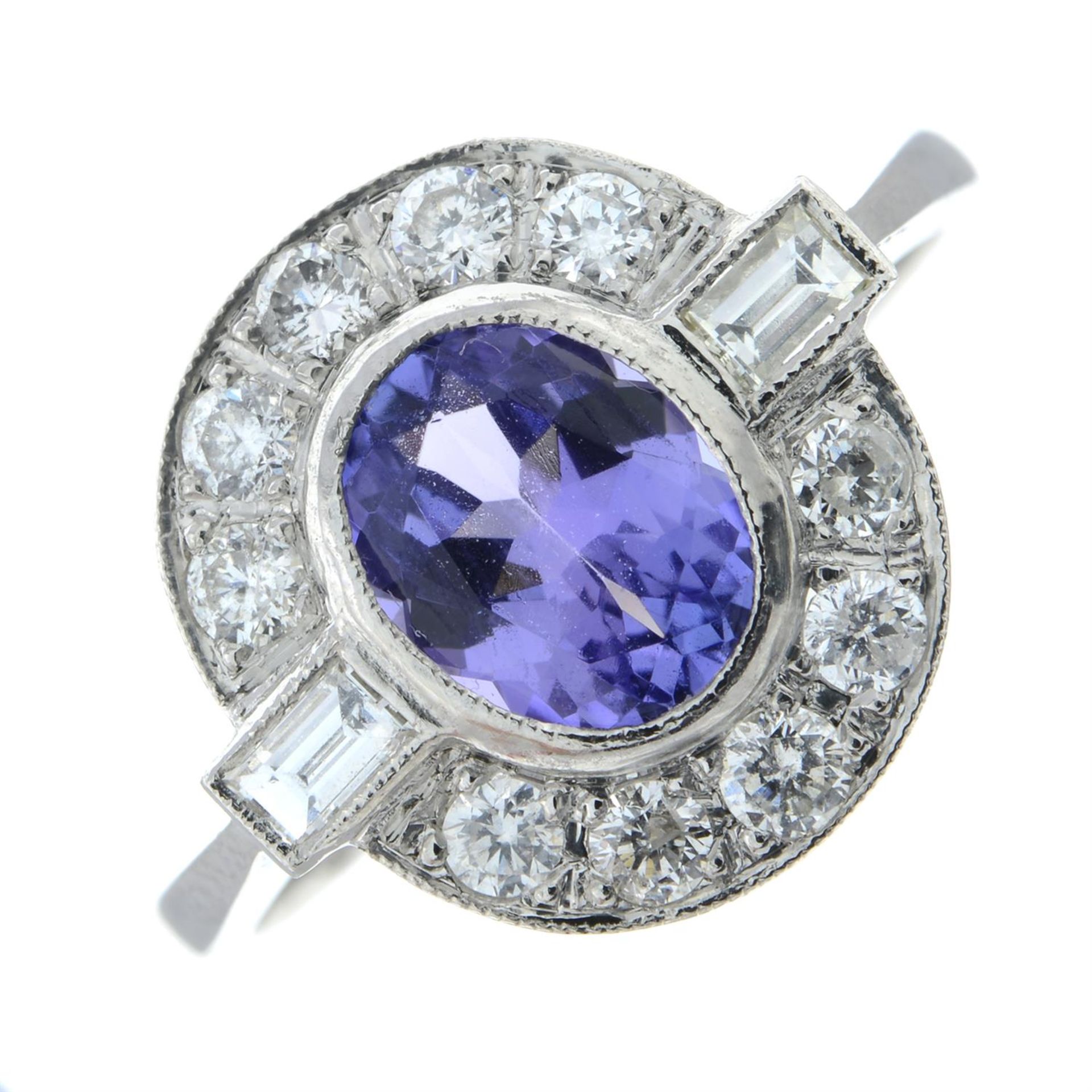 A tanzanite and diamond dress ring.
