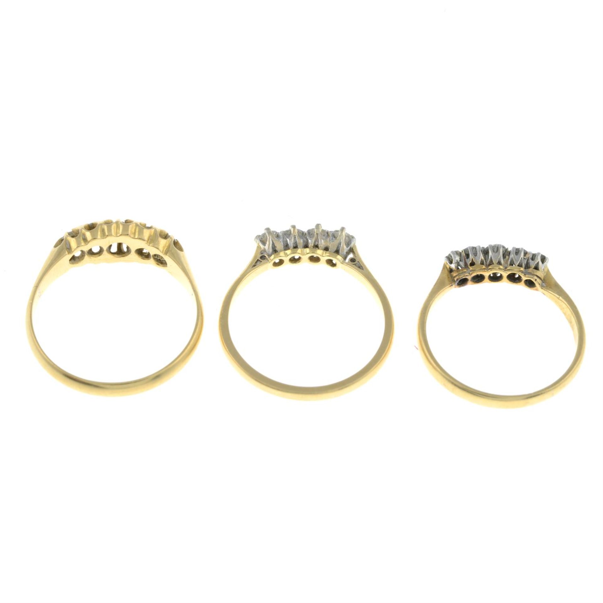 Three old-cut diamond rings. - Image 2 of 2