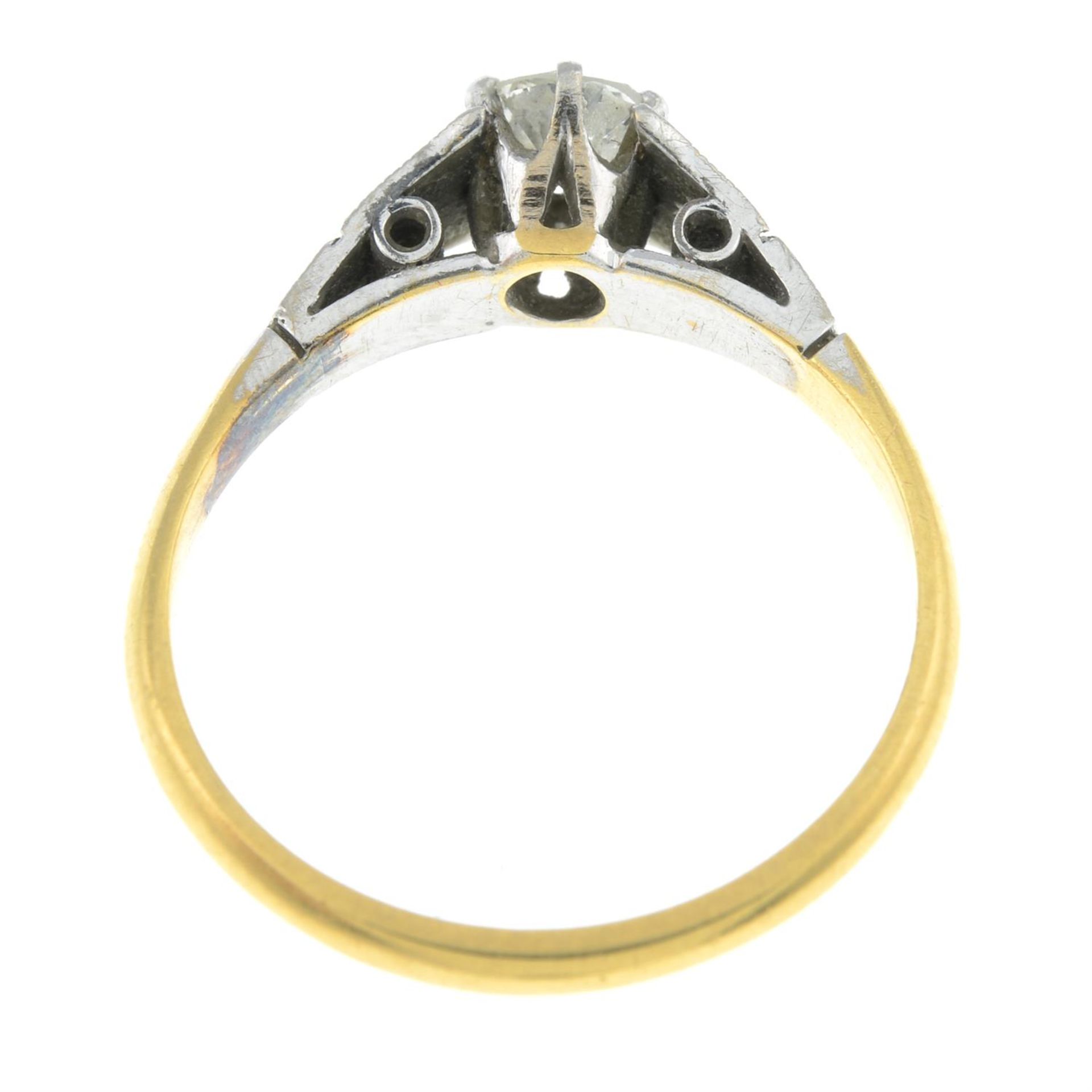 A mid 20th century 18ct gold old-cut diamond single-stone ring. - Image 2 of 2