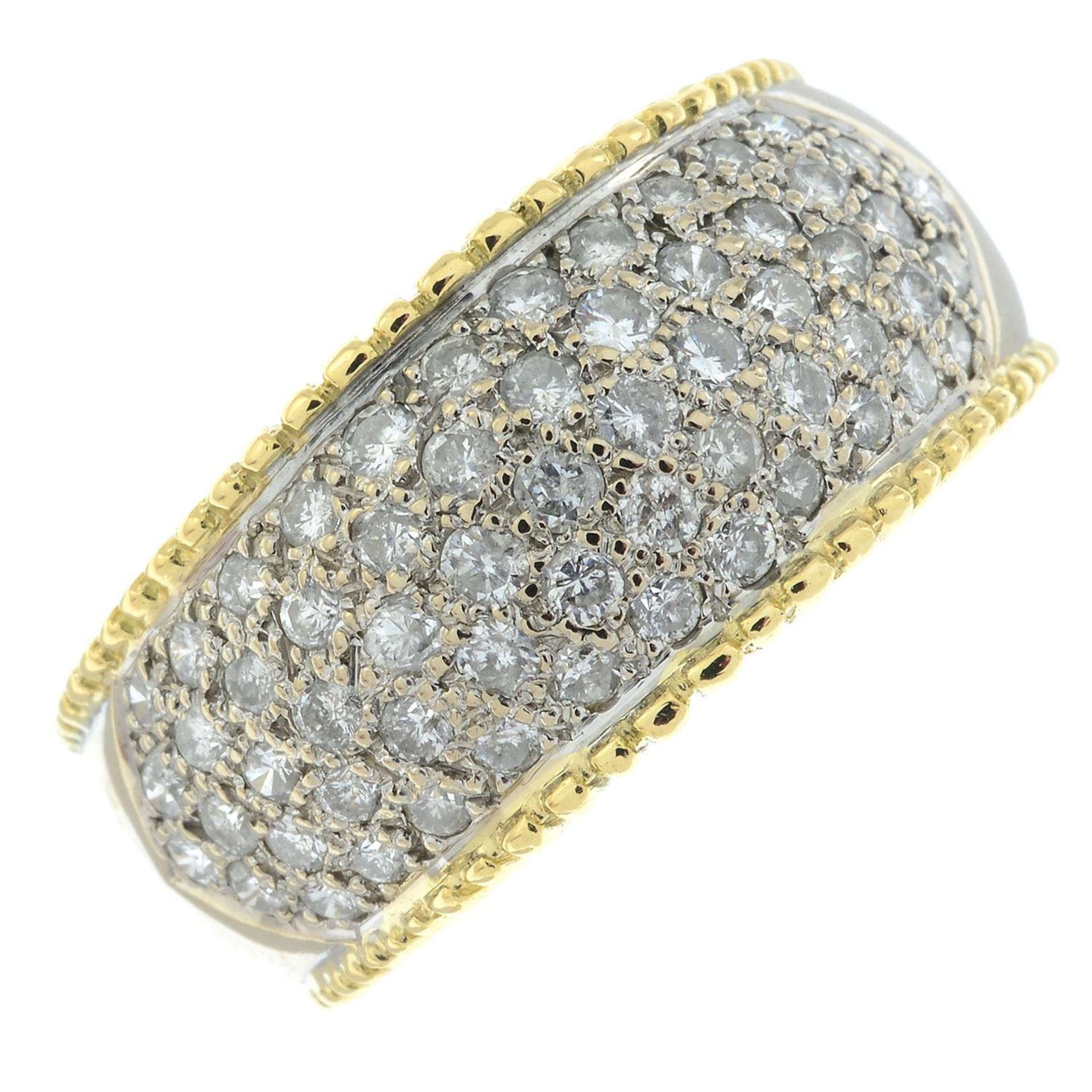 An 18ct gold pavé-set diamond dress ring.