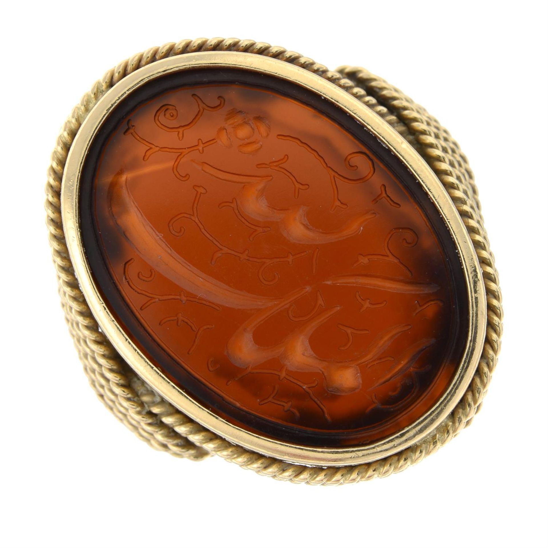 A carnelian intaglio ring, with Arabic script.