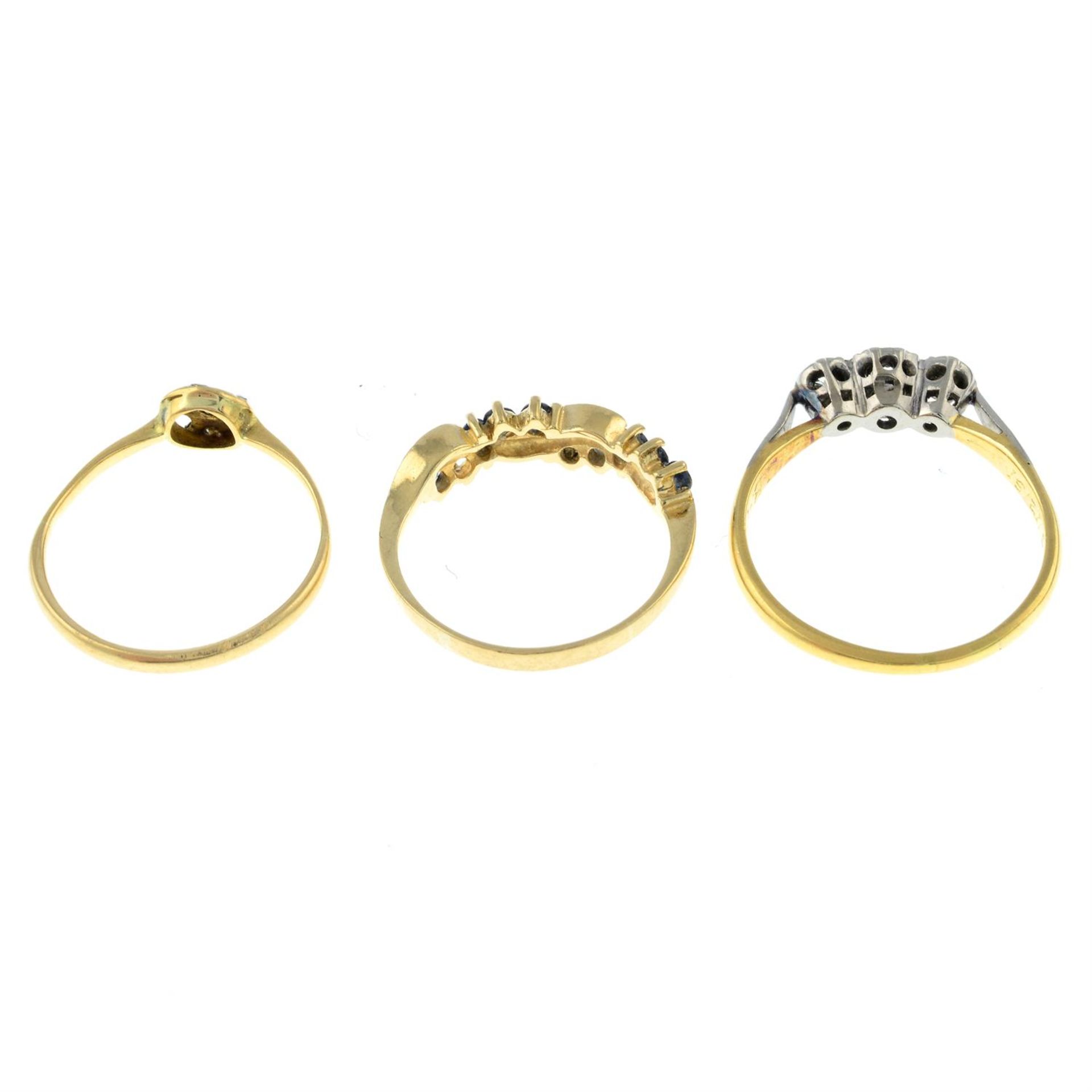 Three gem-set rings. - Image 2 of 2