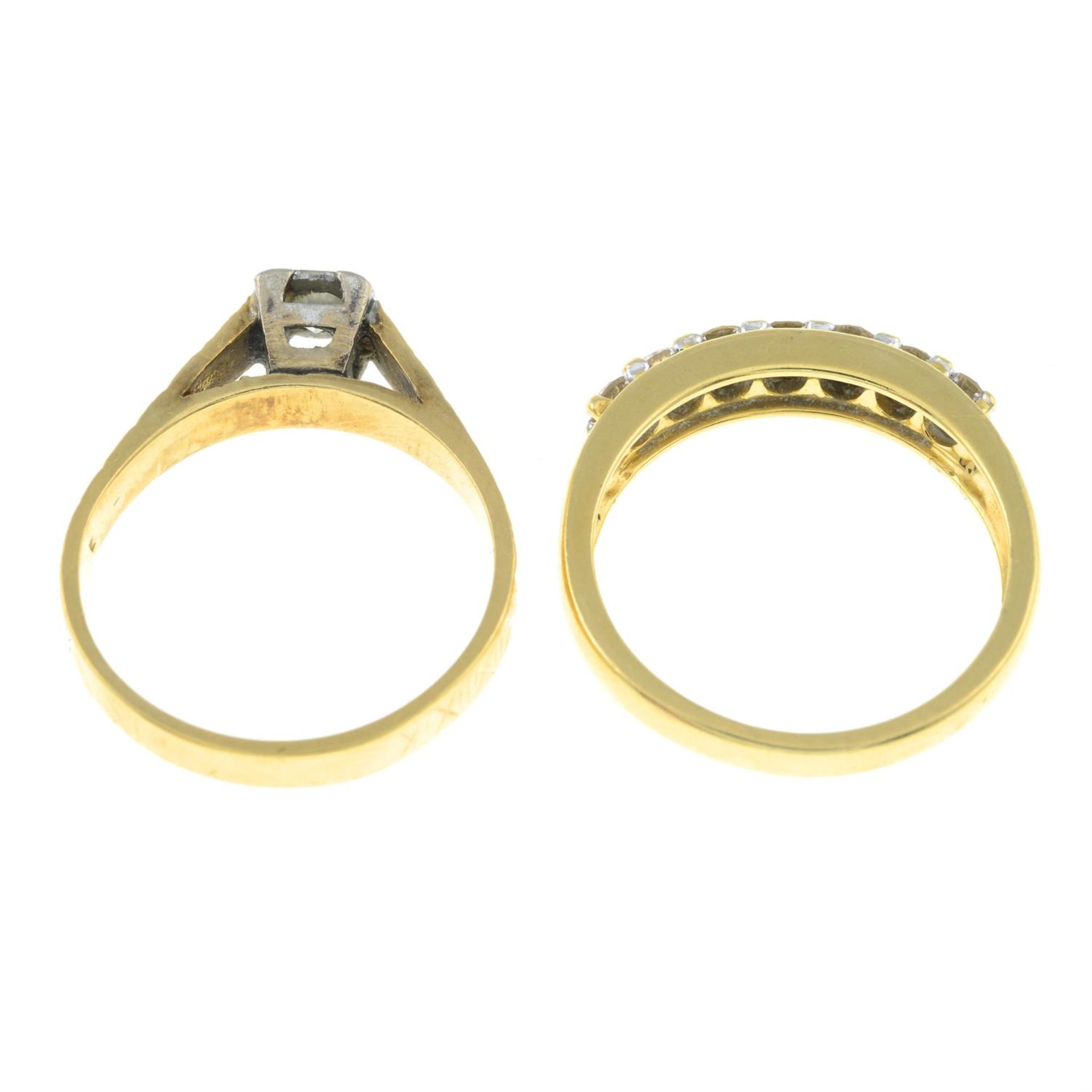 Two diamond rings. - Image 2 of 2