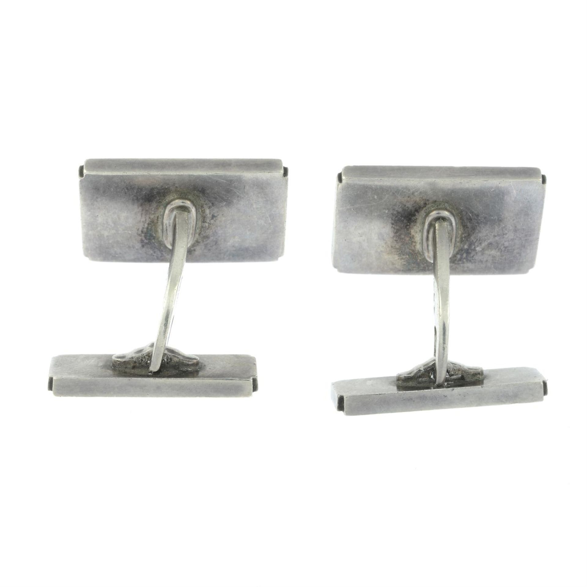 A pair of bi-colour cufflinks, by Henry Pilstrup, for Georg Jensen. - Image 2 of 2