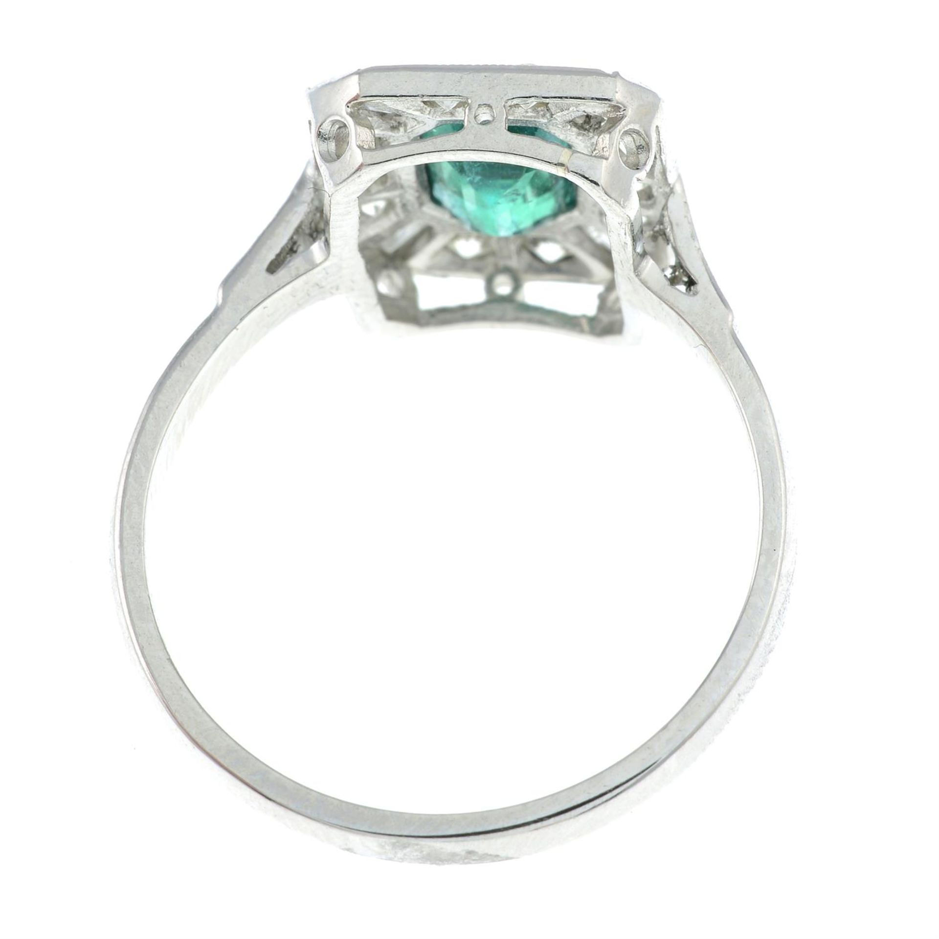 An emerald and vari-cut diamond dress ring. - Image 2 of 2